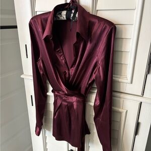 New York & Co burgundy Blouse size 4